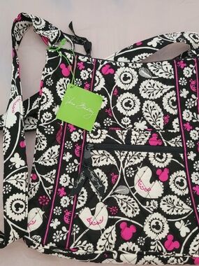 Vera Bradley Black & Hot Pink Floral Disney Crossbody Bag
